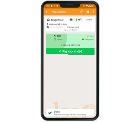 Smartphone a mostrar a visualização da administração de medicamentos da aplicação